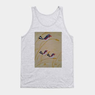 Retro style Australian Zebra Finches Tank Top